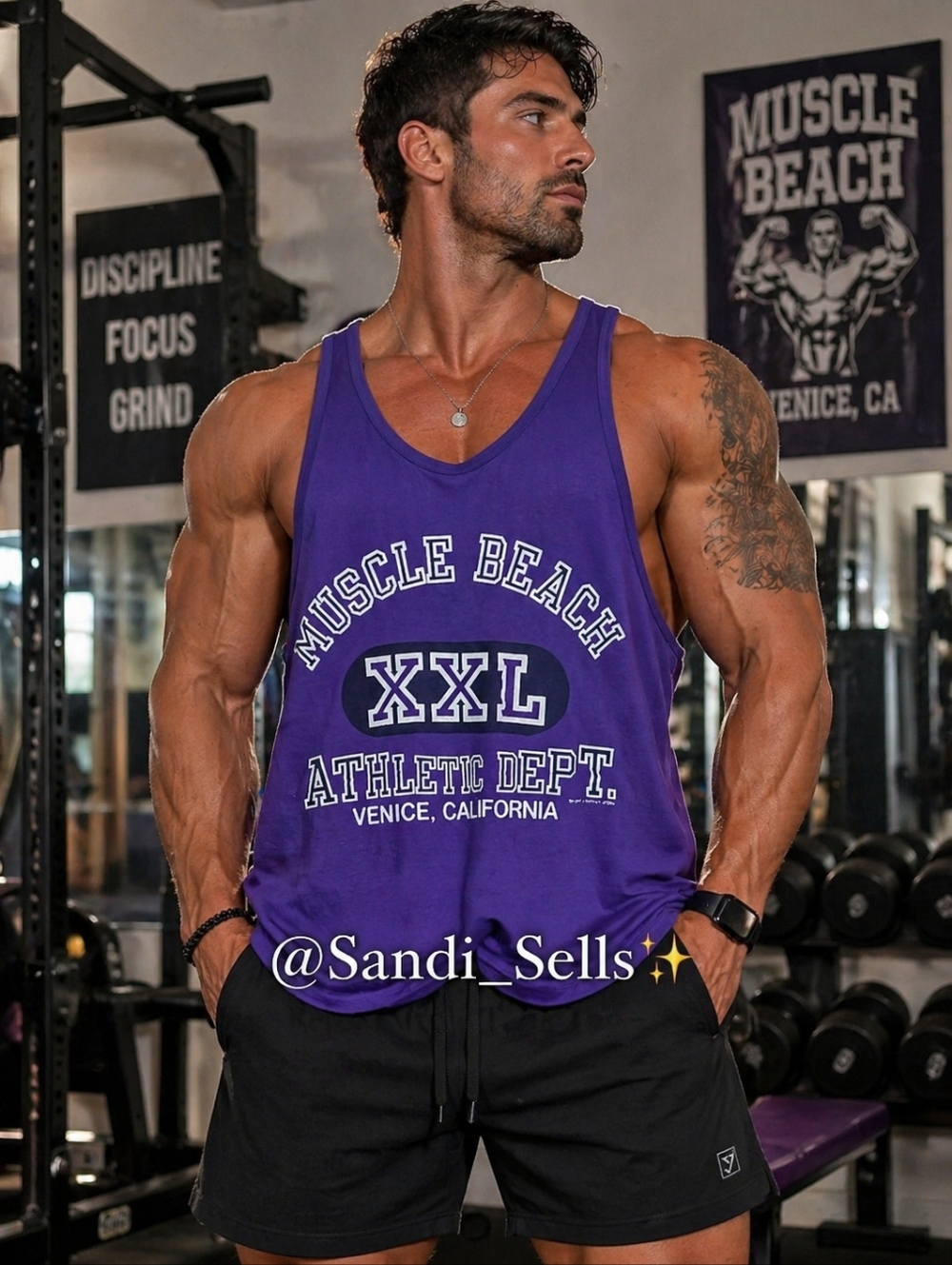 Mens Retro Purple Tank Top - Athletic Dept.